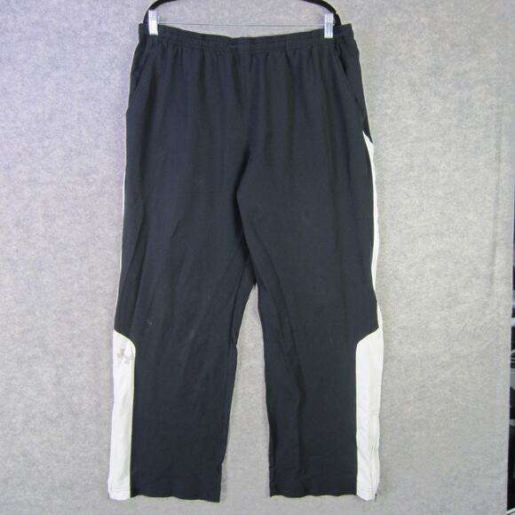 Under Armour Pants Mens 2XL Black White Track Athletic Loose Fit Side Stripe - Picture 1 of 10